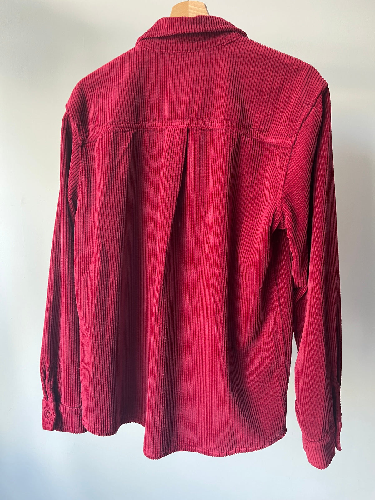 Chemise velours côtelé bordeaux