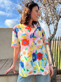 Chemise Flower power en lin