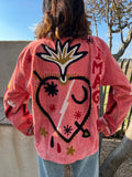 Veste brodée rose