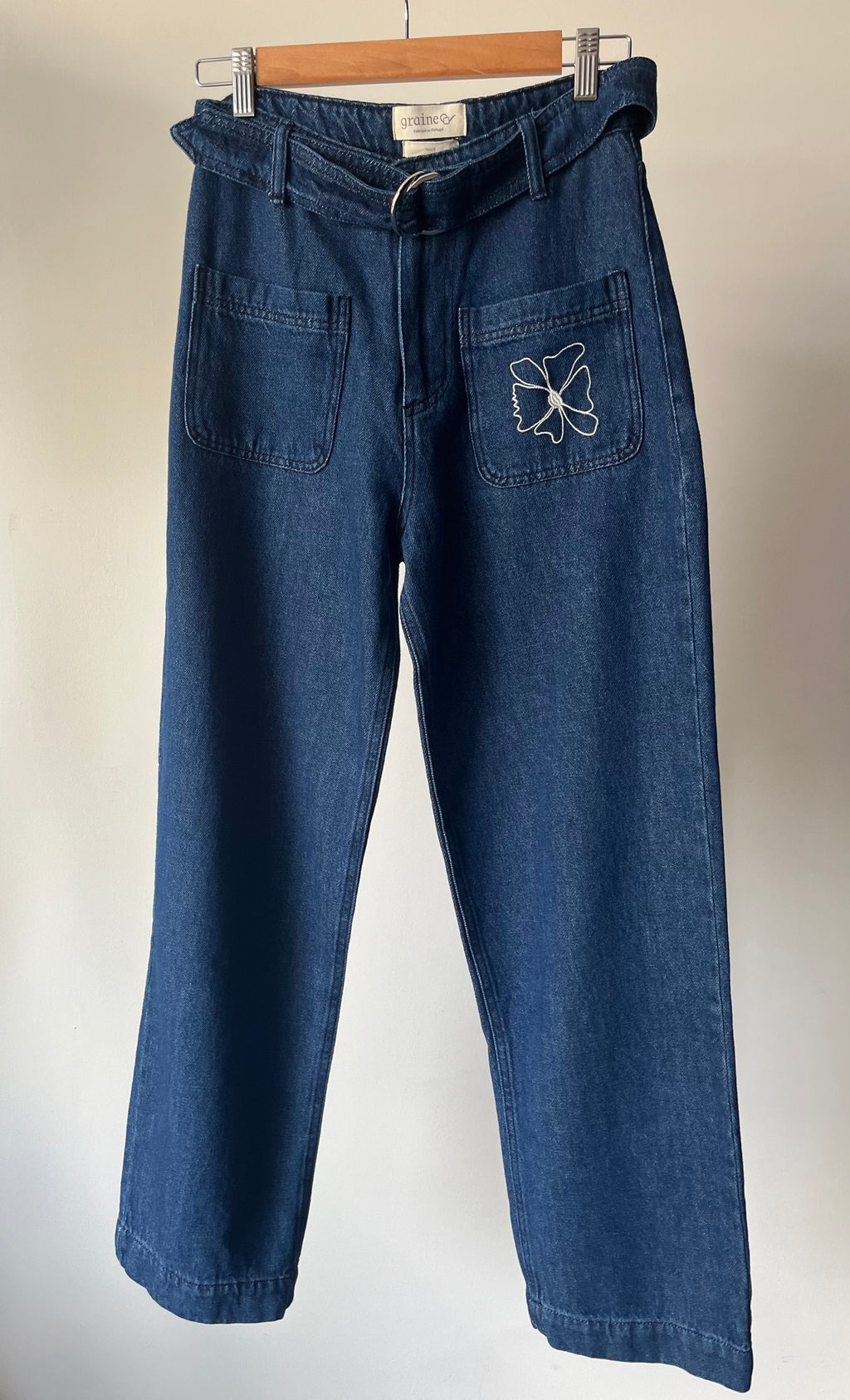 Jean denim fleur