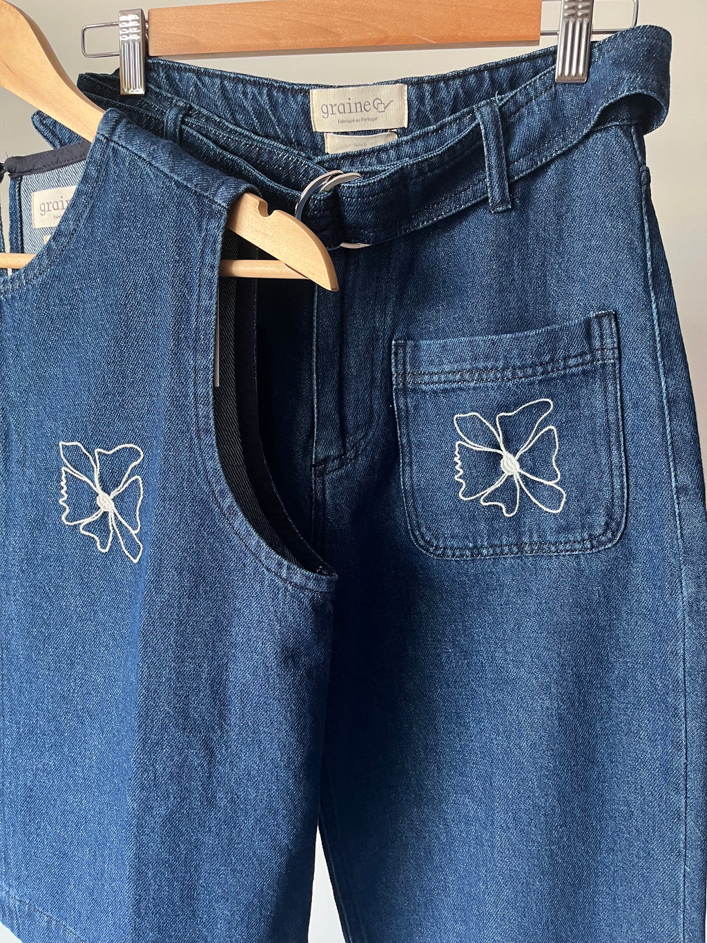 Jean denim fleur