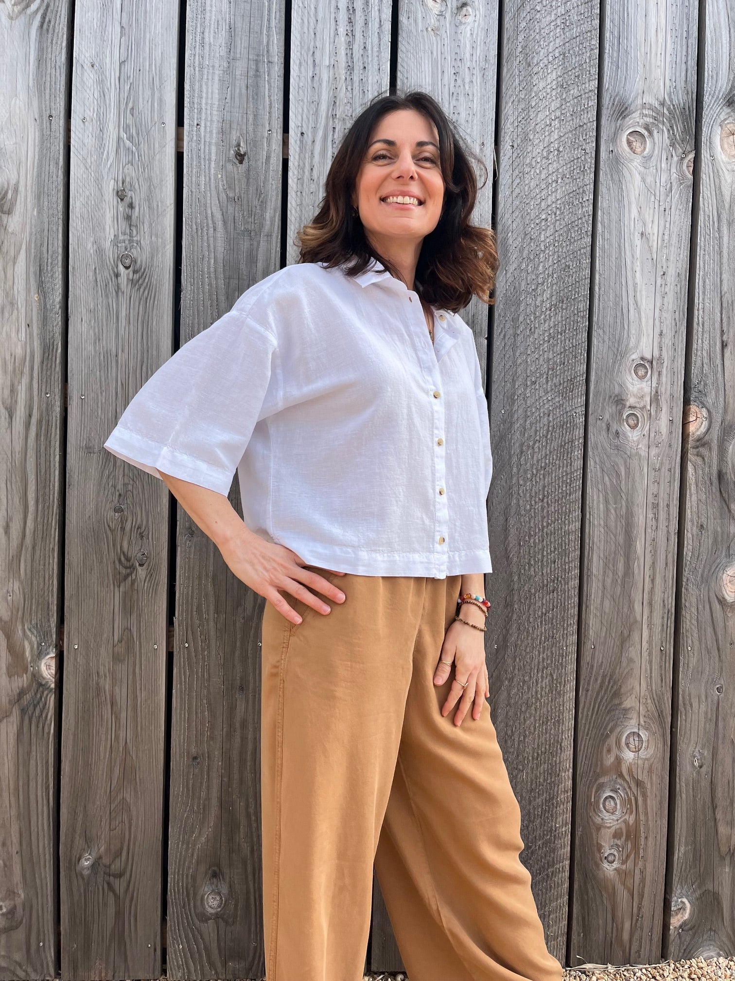Chemise blanche lin et coton