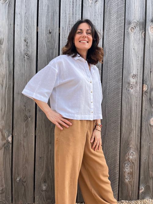 Chemise blanche lin et coton