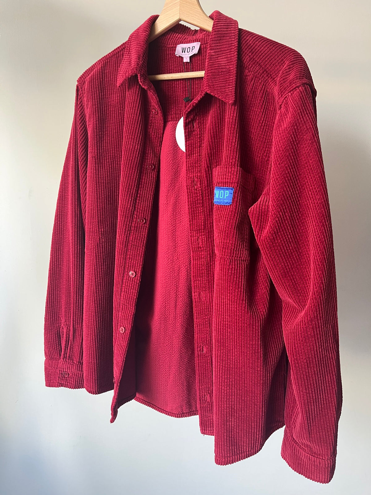 Chemise velours côtelé bordeaux