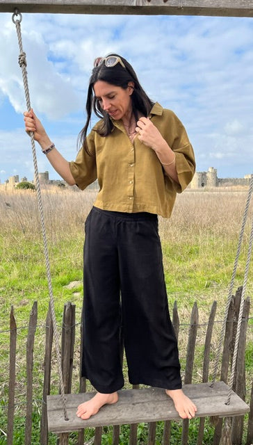pantalon lyocell noir
