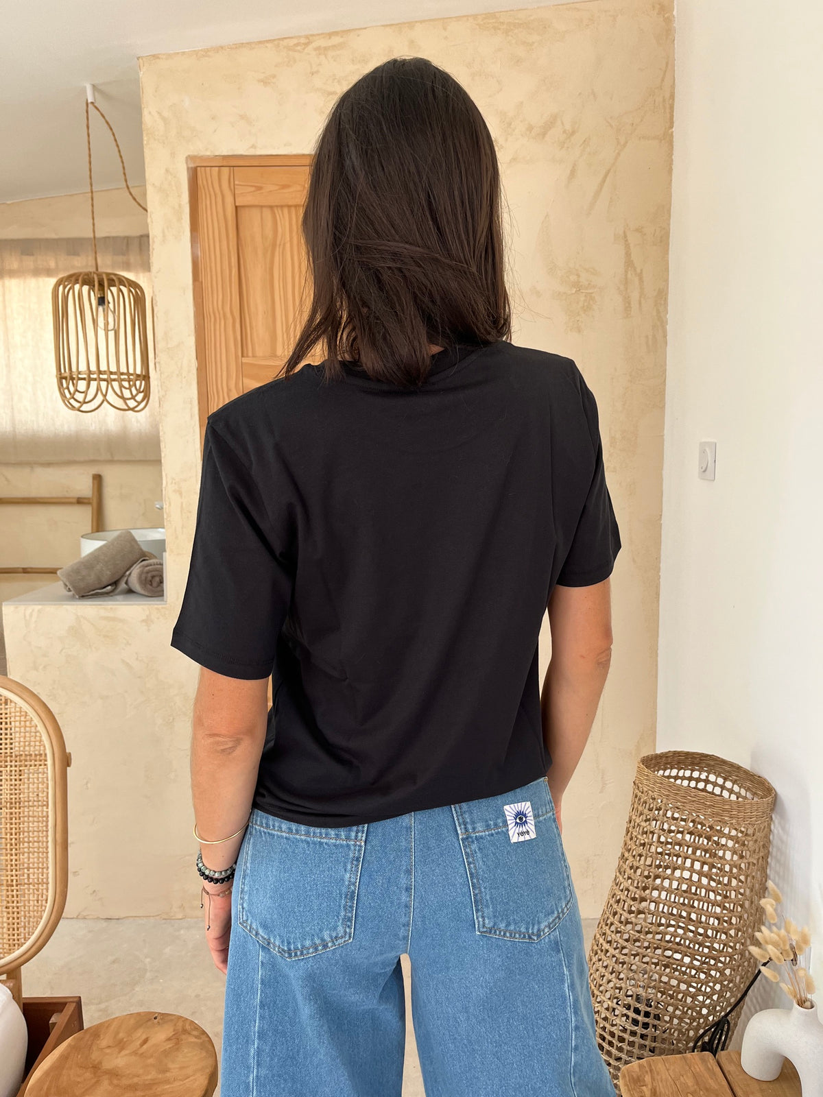 T-shirt noir oeil