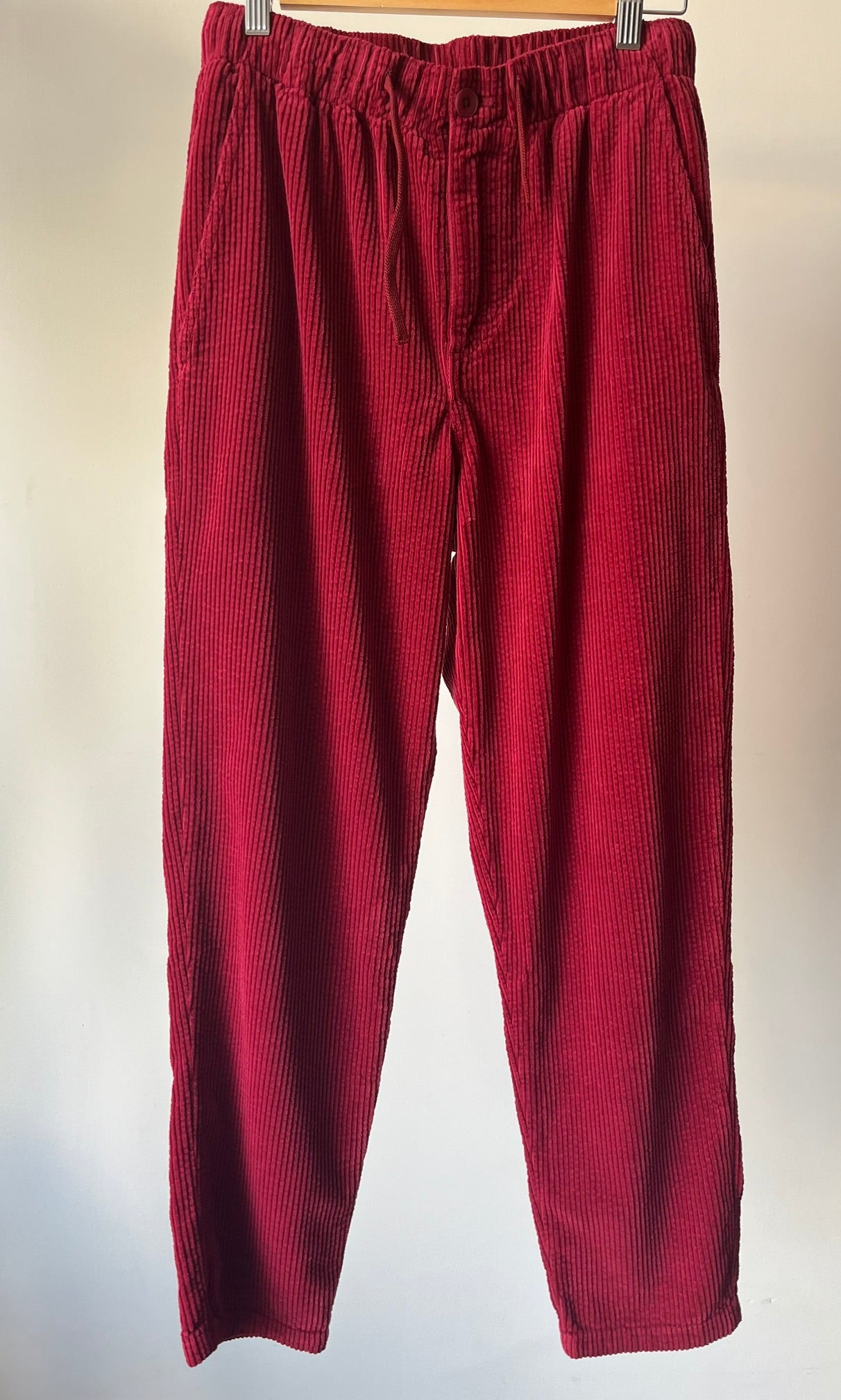 Pantalon velours côtelé bordeaux