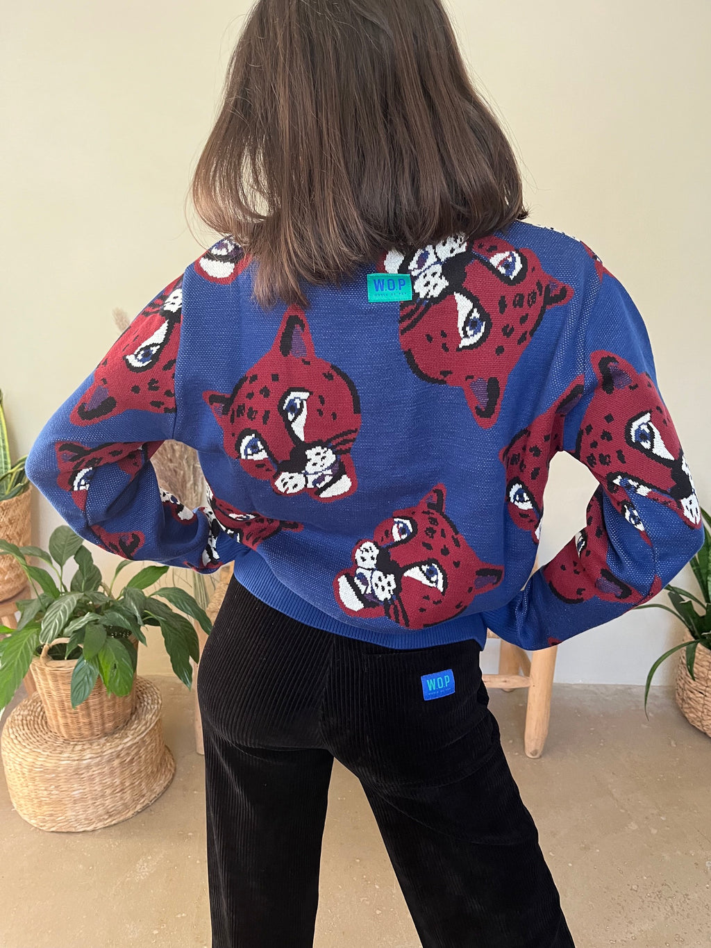 Pull panthère en coton