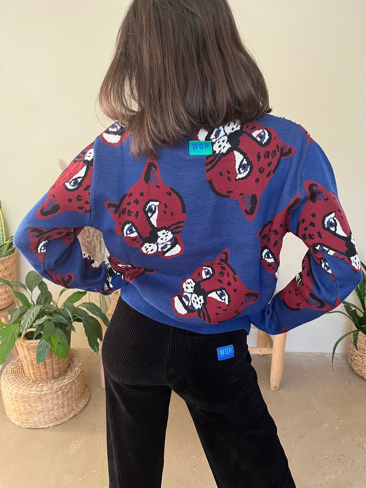 Pull panthère en coton
