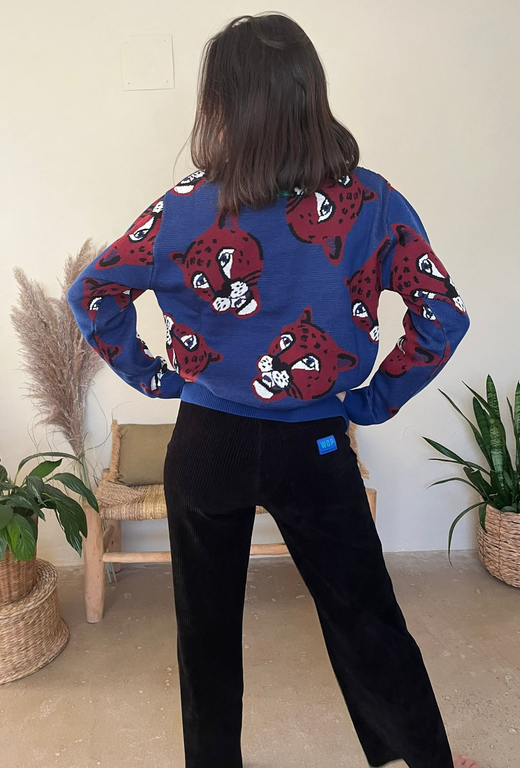 Pull panthère en coton