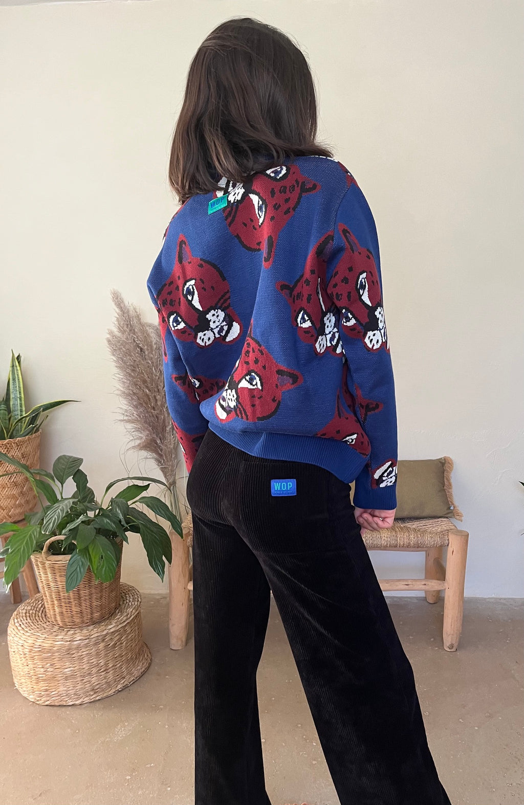 Pull panthère en coton