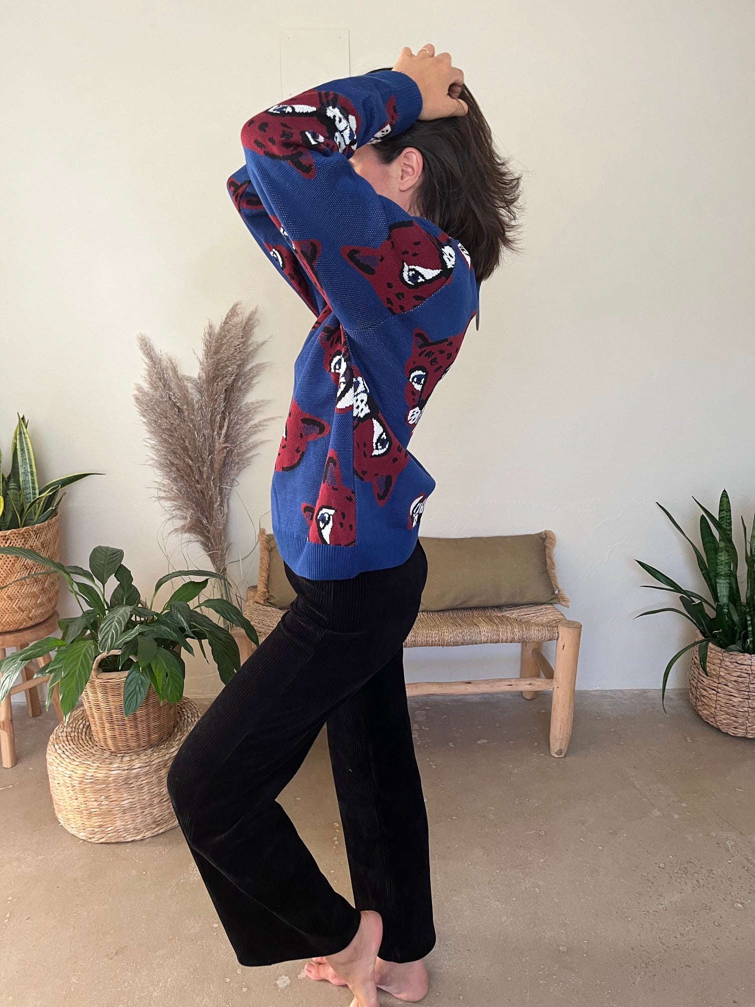 Pull panthère en coton