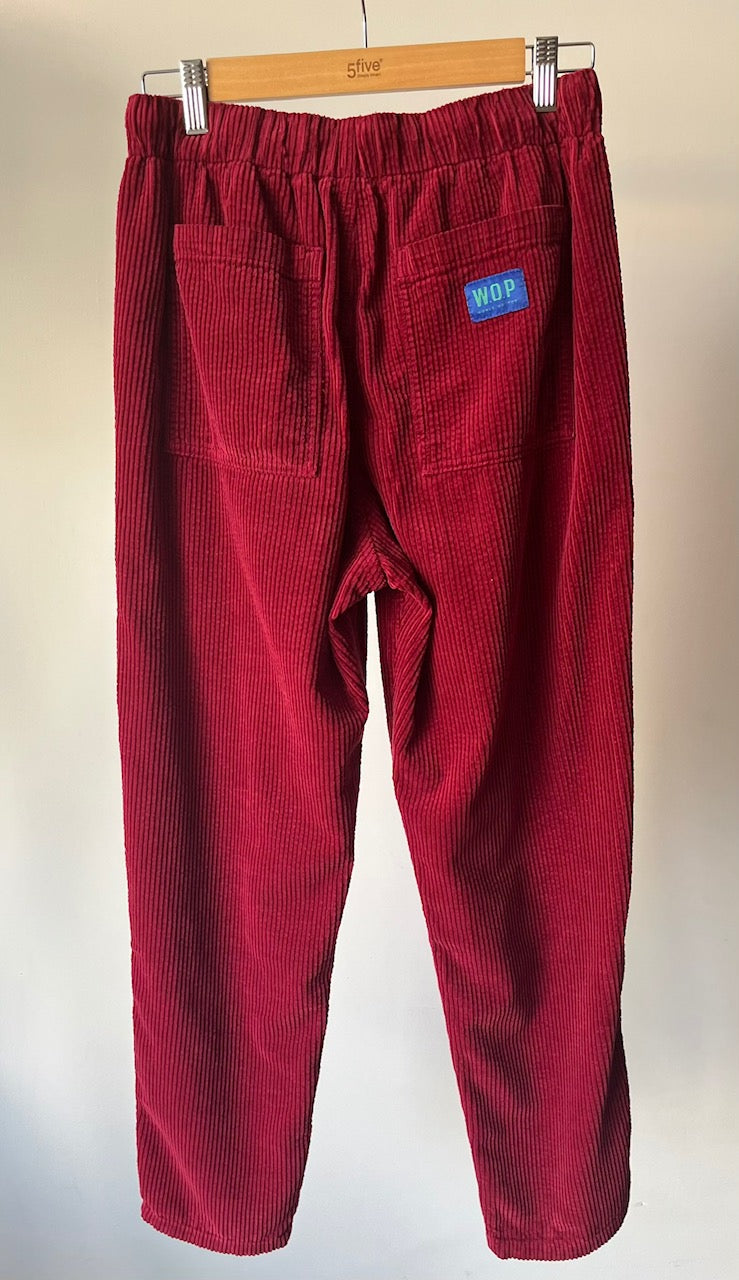Pantalon velours côtelé bordeaux