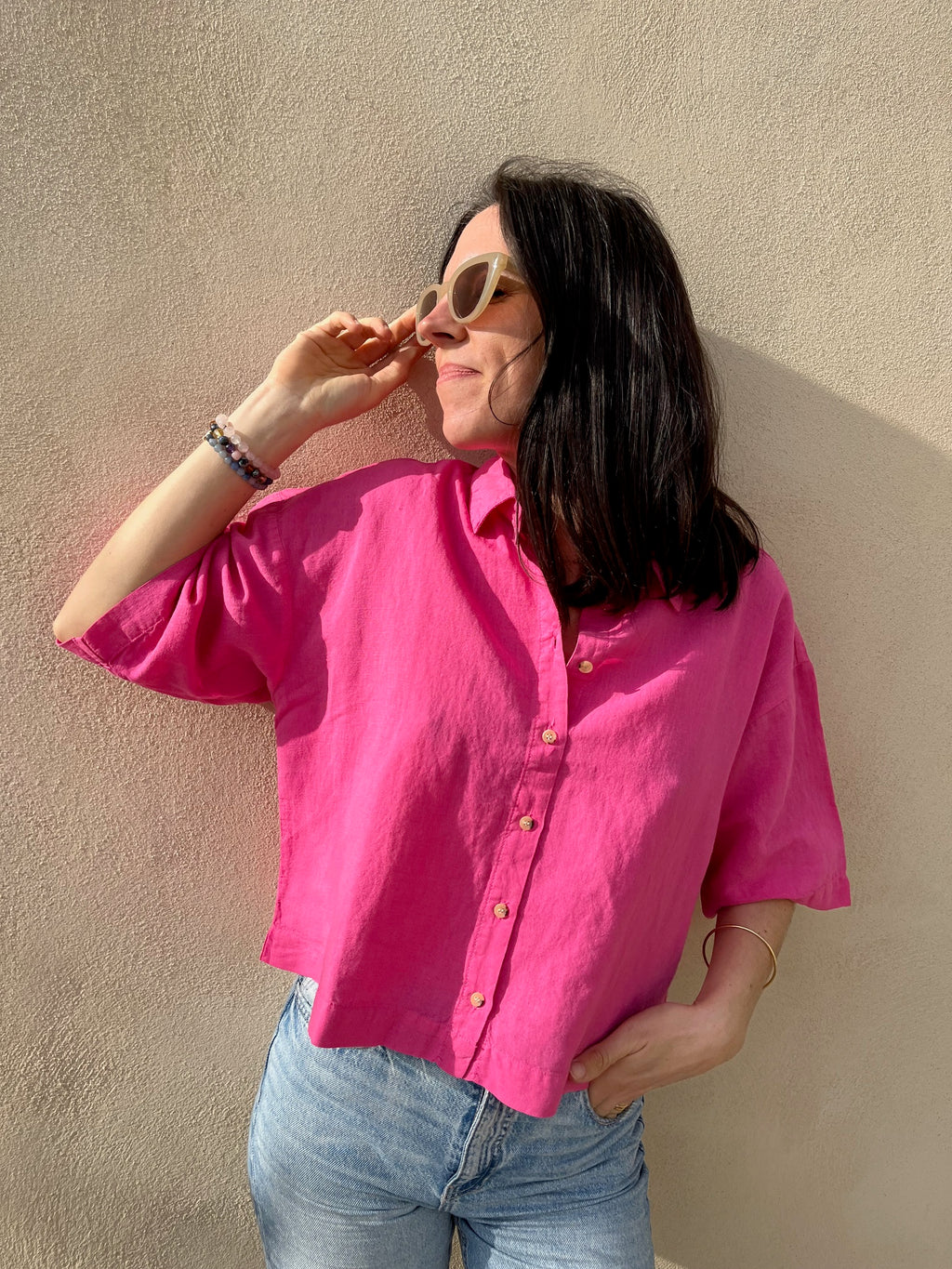 Chemise blanche lin et coton