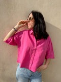 chemise bonbon coton et lin