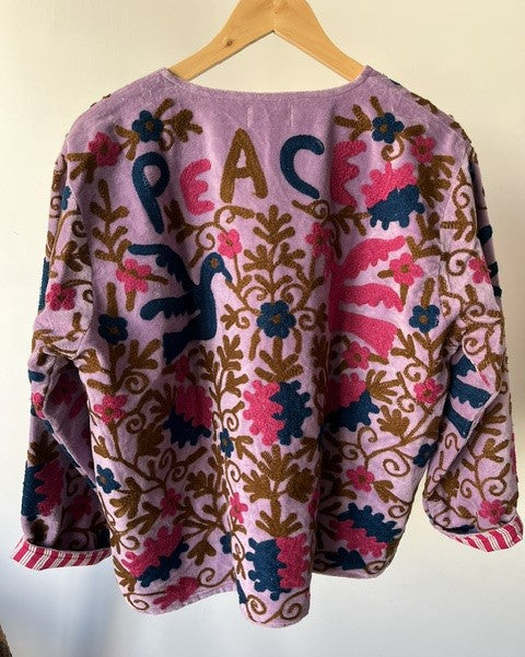 Veste brodée violette