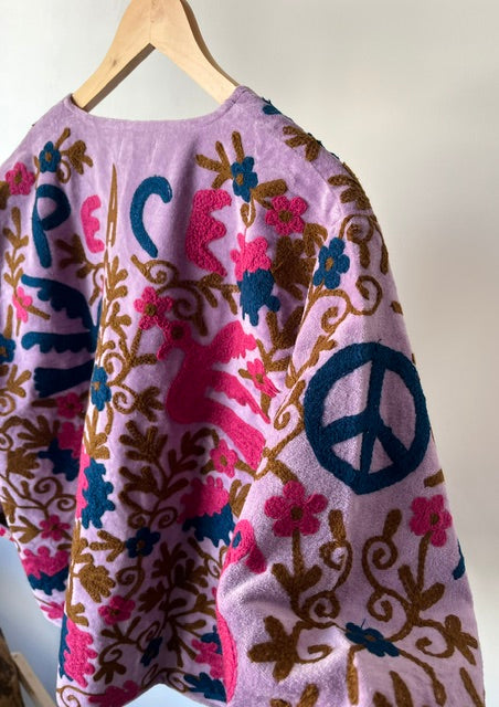Veste brodée violette
