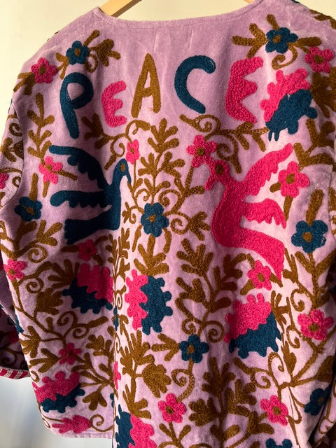 Veste brodée violette