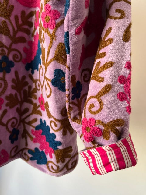 Veste brodée violette