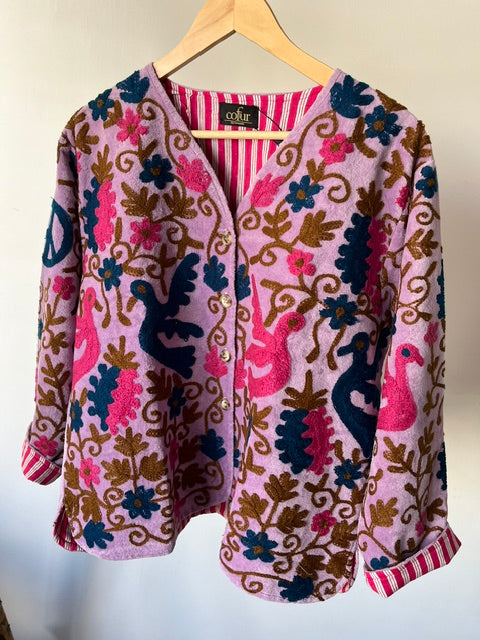 Veste brodée violette