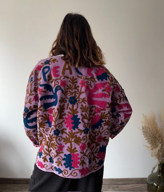 Veste brodée violette